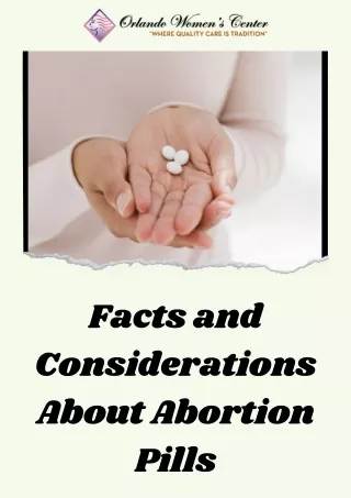 Facts and Considerations About Abortion Pills
