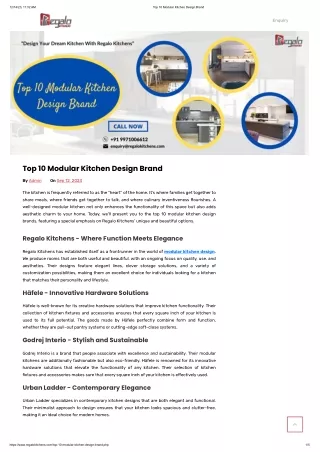 Top 10 Modular Kitchen Design Brand