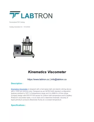 Kinematics Viscometer