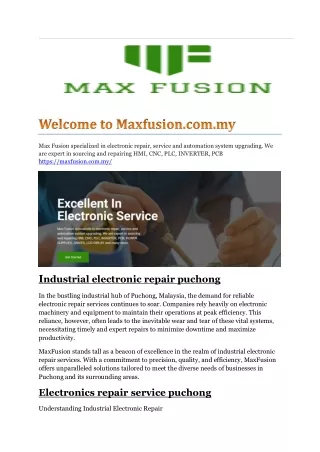 industrial electronic repair puchong