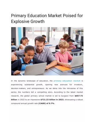 Primary Education Market Poised for Explosive Growth