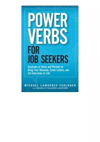 ❤️get (⚡️pdf⚡️) download Power Verbs for Job Seekers Hundreds of Verbs and Phras