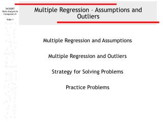 Multiple Regression – Assumptions and Outliers