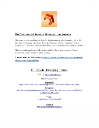 The Controversial Realm of Movierulz. com Website