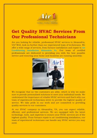 Air Conditioning Installation Alexandria Va