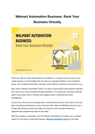 Walmart Automation Business: Rank Your Business Virtually