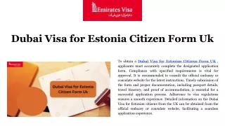 Dubai Visa for Estonian Citizens Form UK  (1)