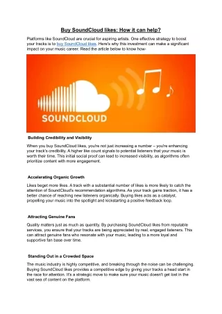 Buy SoundCloud likes- how it can help?