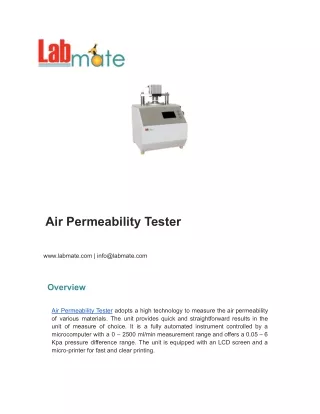 Air Permeability Tester