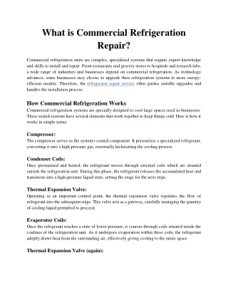 What is Commercial Refrigeration Repair