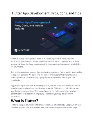 Flutter App Development Pros, Cons, and Tips