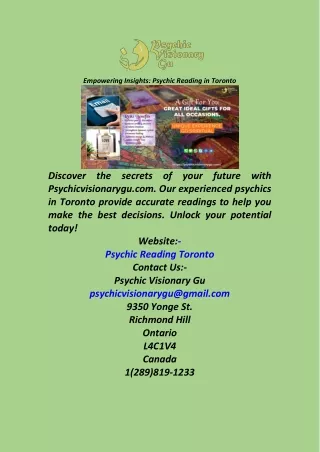 Empowering Insights Psychic Reading in Toronto