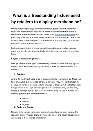 What is a freestanding fixture used by retailers to display merchandise