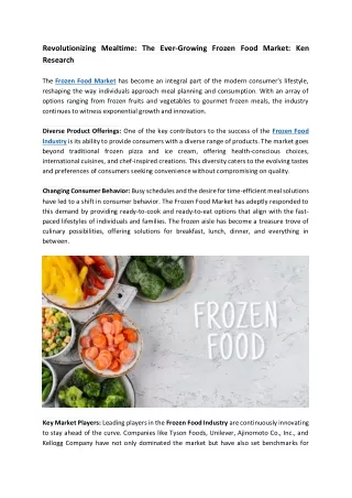 Frozen Food Market Research Reports