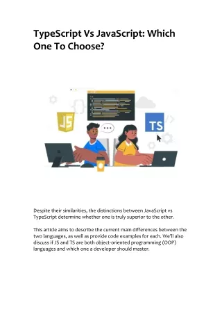 TypeScript Vs JavaScript: Which One To Choose?