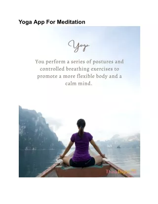 Yoga App For Meditation | ThinkRightme