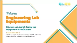 Bitumen and Asphalt Testing Lab Equipments Manufacturers