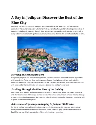 A Day in Jodhpur