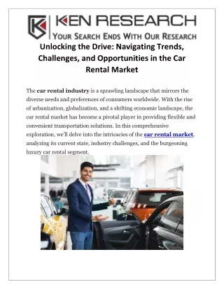 Driving Freedom: Unveiling the Dynamics of the Car Rental Market