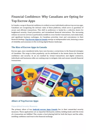 Financial Confidence_ Why Canadians are Opting for Top Escrow Apps
