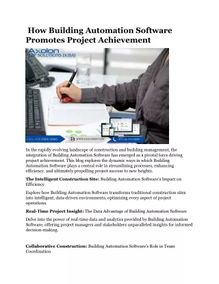 How Building Automation Software Promotes Project Achievement