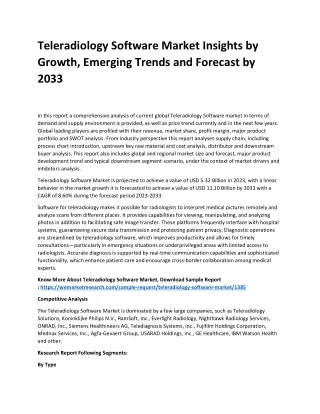Teleradiology Software Market
