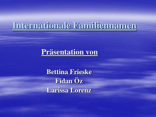 Internationale Familiennamen