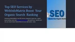 Top SEO Services by WebInfoMatrix Boost  Your Organic Search  Ranking