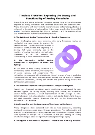 Timeless Precision_ Exploring the Beauty and Functionality of Analog Timechain