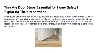 Why Are Door Stops Essential for Home Safety_ Exploring Their Importance