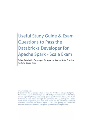 Databricks Developer for Apache Spark - Scala Questions and Answers PDF