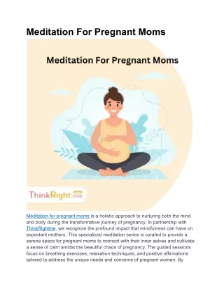 Meditation For Pregnant Moms