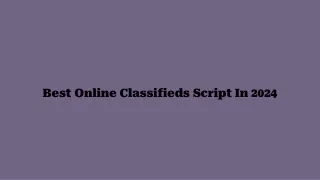 Best Online Classifieds Script In 2024