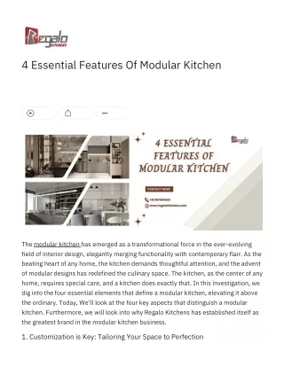 4 Essential Features Of Modular Kitchen