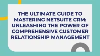 NetSuite Customer Relationship Management (CRM)