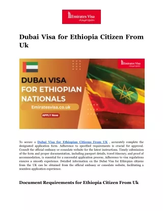 Dubai Visa for Ethiopia Citizen Form Uk (1)