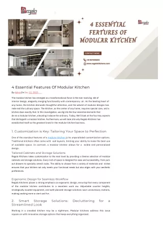 4 Essential Features Of Modular Kitchen