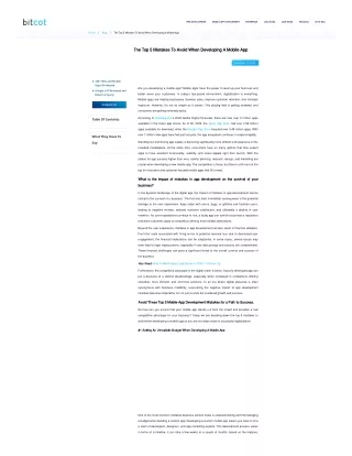 The Top 5 Mistakes To Avoid When Developing A Mobile App