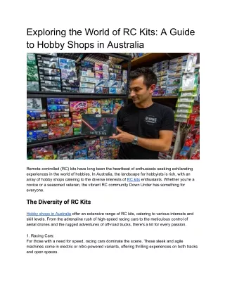 Exploring the World of RC Kits_ A Guide to Hobby Shops in Australia