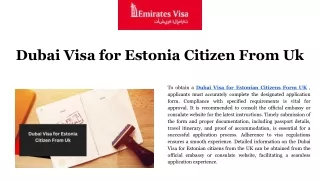 Dubai Visa for Estonian Citizens From UK  (3)