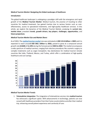 Medical Tourism Market