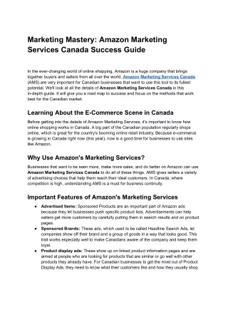 Marketing Mastery_ Amazon Marketing Services Canada Success Guide - Google Docs