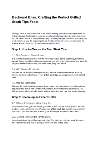 Backyard Bliss_ Crafting the Perfect Grilled Steak Tips Feast - Google Docs