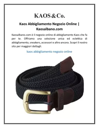 Kaos Abbigliamento Negozio Online Kaosalbano