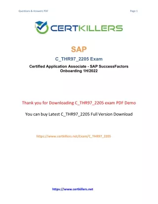 Crucial Modules Decoded C_THR97_2205 Exam Study Guide Essentials