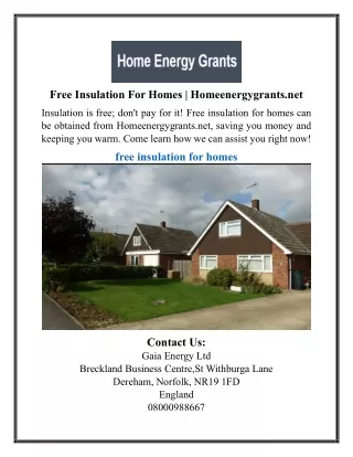 Free Insulation For Homes | Homeenergygrants.net