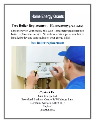 Free Boiler Replacement | Homeenergygrants.net