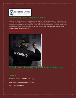 Local Security Guard Companies in Texas pdf