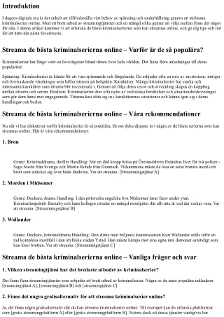 Streama de bästa kriminalserierna online