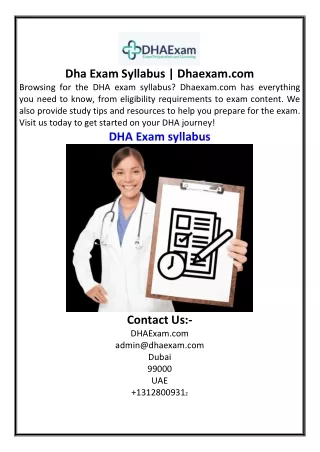 Dha Exam Syllabus  Dhaexam.com